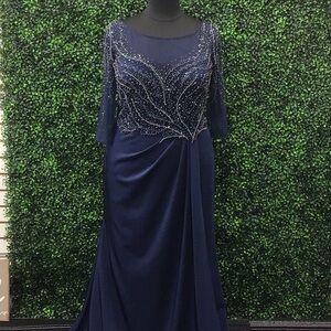 Navy Blue Evening Dress Lucci Lu style 6049